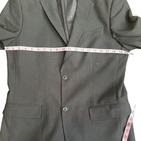 Perry Ellis slim fit pindot black suit jacket size 40 regular stretch knit - Picture 6 of 14